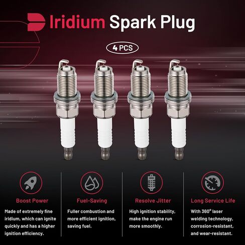BDFHYK 9614 Iridium Spark Plugs Compatible with Acura CSX MDX RL RSX TL TSX,Compatible with Honda Accord Civic CR-V Element 1.8L 2.0L 2.4L 3.0L 3.2L 3.5L 3.7L, Set of 4 in Saudi Arabia