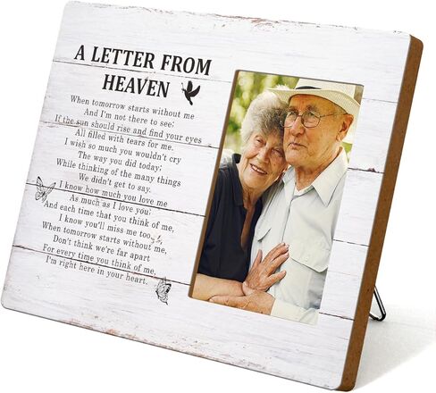 Picture Frame Wall Table Sympathy Gift Photo Frames Memorial Gifts for Loss of Mother Father Grandparents Memorial Remembrance Gift for Loss Wooden Picture Frames for Loved One In Heaven Friends in Kuwait