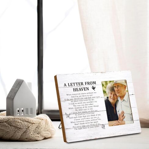 Picture Frame Wall Table Sympathy Gift Photo Frames Memorial Gifts for Loss of Mother Father Grandparents Memorial Remembrance Gift for Loss Wooden Picture Frames for Loved One In Heaven Friends in Kuwait