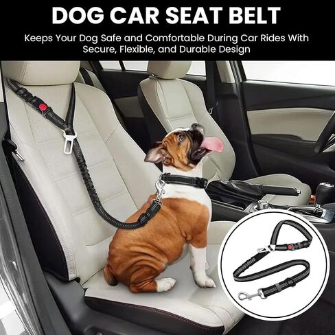 Best Dog Supplies Dog Car Seatbelt - Adjustable Buckle Design Elastic Nylon Vehicle Seatbelt Plus Durable Tangle-Free Headrest Harness Sturdy Dog Seatbelt - Perfect for Pets – Purple in Saudi Arabia