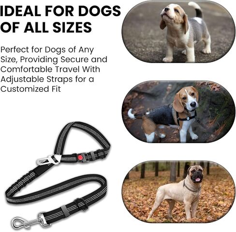 Best Dog Supplies Dog Car Seatbelt - Adjustable Buckle Design Elastic Nylon Vehicle Seatbelt Plus Durable Tangle-Free Headrest Harness Sturdy Dog Seatbelt - Perfect for Pets – Purple in Saudi Arabia