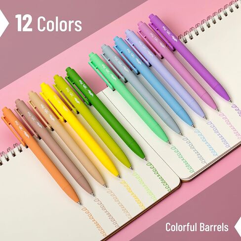 Mr. Pen- Retractable Gel Pens, 12Pack, Black Ink, Late Harvest Color Barrel Gel Pens, Gel Pens Fine Point 0.5mm, Retractable Pens, Cute Pens, Gel Ink Pens, Aesthetic Pens for Journaling Fine Tip Pens in Saudi Arabia