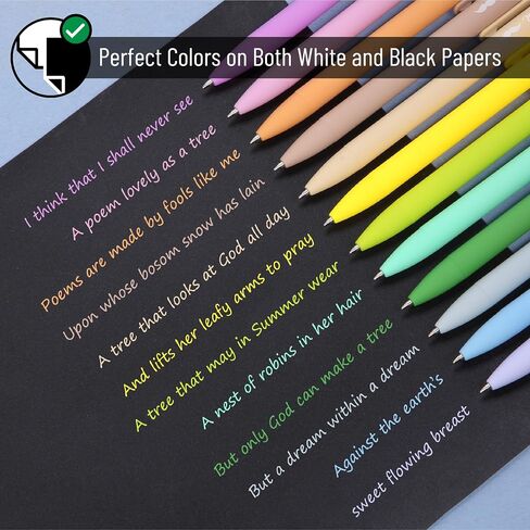 Mr. Pen- Retractable Gel Pens, 12Pack, Black Ink, Late Harvest Color Barrel Gel Pens, Gel Pens Fine Point 0.5mm, Retractable Pens, Cute Pens, Gel Ink Pens, Aesthetic Pens for Journaling Fine Tip Pens in Saudi Arabia