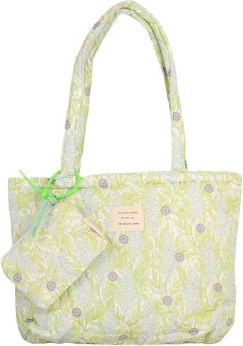 Floral Quilted 2-in-1 Bag Set for Wome Cotton Large Capacity Thickened Handbag Shoulder Tote Mini Organizer Pouch A040 in Saudi Arabia