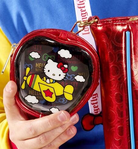 Loungefly Sanrio Hello Kitty 50th Anniversary Bag مع حقيبة عملة معدنية in Kuwait