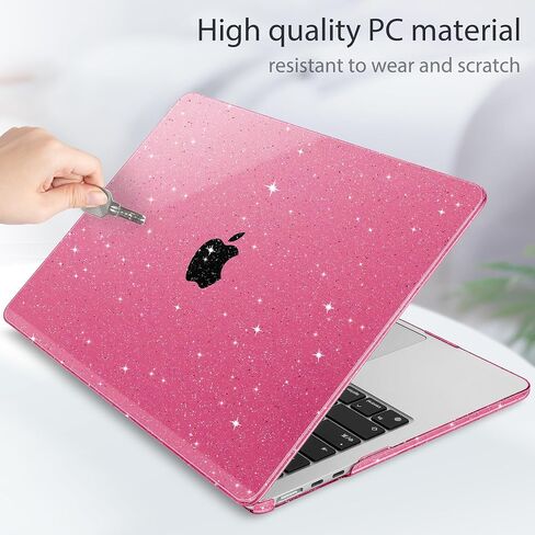 Mektron Case for 2025 M4 MacBook Air 13.6 Inch A3240, Plastic Hard Shell Cases for 2022/2024 MacBook Air 13.6" A2681/A3113 Apple M2/M3 Chip with Liquid Retina Display Fits Touch ID, Crystal Pink in Saudi Arabia