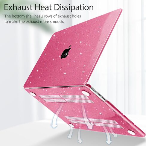 Mektron Case for 2025 M4 MacBook Air 13.6 Inch A3240, Plastic Hard Shell Cases for 2022/2024 MacBook Air 13.6" A2681/A3113 Apple M2/M3 Chip with Liquid Retina Display Fits Touch ID, Crystal Pink in Saudi Arabia