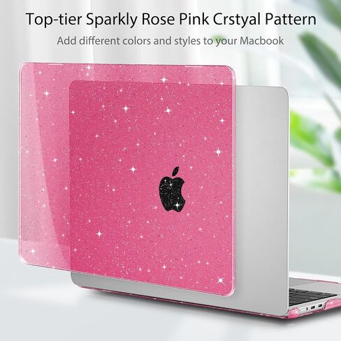 Mektron Case for 2025 M4 MacBook Air 13.6 Inch A3240, Plastic Hard Shell Cases for 2022/2024 MacBook Air 13.6" A2681/A3113 Apple M2/M3 Chip with Liquid Retina Display Fits Touch ID, Crystal Pink in Saudi Arabia