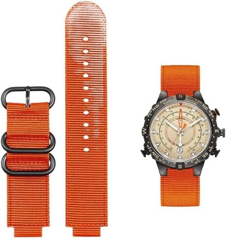hooson Canvas Convex watch Strap For TIMEX Tide Compass T2N721 T2N720 TW2T76500 TW2T76300 Nylon Wristband Bracelet in Saudi Arabia