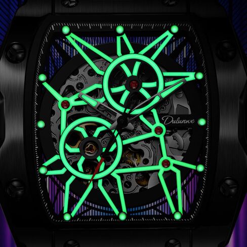 Men's Watches Automatic Mechanical Wristwatch Tonneau Hollow Design 30M Waterproof Luminous Self-Winding in Saudi Arabia