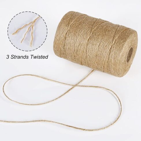 Tenn Well Natural Jute Twine, 1500 Feet 2mm Garden Twine, Brown Jute String for Arts and Crafts, Gardening, Gift Wrapping, Bundling, Recycling, Holiday Decorations in Saudi Arabia