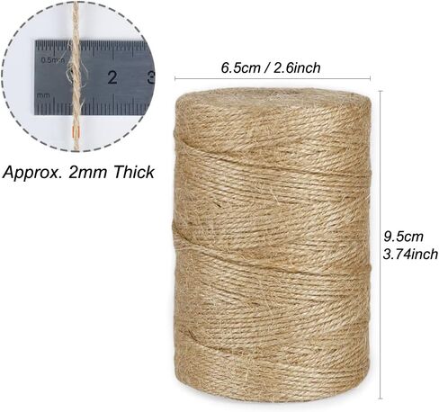 Tenn Well Natural Jute Twine, 1500 Feet 2mm Garden Twine, Brown Jute String for Arts and Crafts, Gardening, Gift Wrapping, Bundling, Recycling, Holiday Decorations in Saudi Arabia