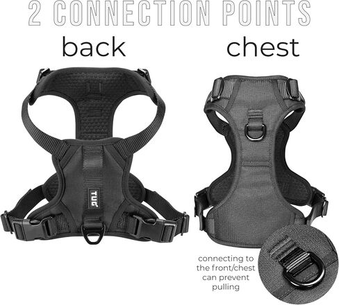 TUG Dog Harness with 2 Leash Connection Points | Adjustable, Padded, Lightweight | Handle on Back | No-Pull Front Clip (XL, Cream) in Saudi Arabia