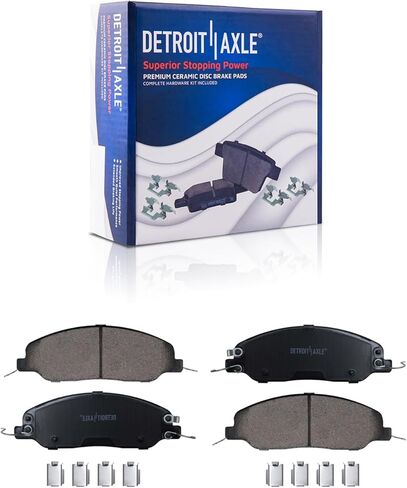 Detroit Axle - مجموعة الفرامل لـ 11-14 Ford Mustang Base Base Braded Slotted Brake Rotors 2011 2012 2013 2014 Pads Ceramic Brakes Pads الأمامية والخلفية: 12.45 "بوصة أمامية و 11.80" بوصة خلفية. in Saudi Arabia