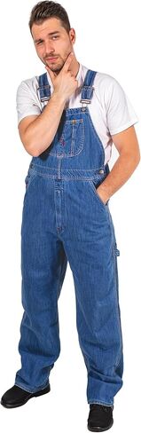 وزرة الدنيم المريحة للرجال - Workwear Dungaree مع الأشرطة القابلة للتعديل وجيوب المنفعة in Kuwait
