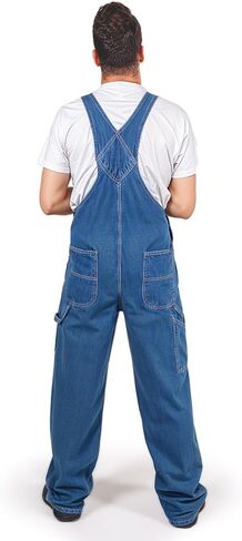 وزرة الدنيم المريحة للرجال - Workwear Dungaree مع الأشرطة القابلة للتعديل وجيوب المنفعة in Kuwait