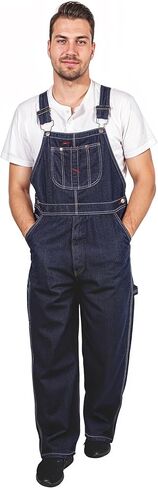 وزرة الدنيم المريحة للرجال - Workwear Dungaree مع الأشرطة القابلة للتعديل وجيوب المنفعة in Kuwait