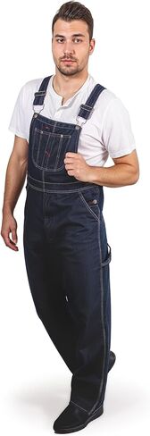 وزرة الدنيم المريحة للرجال - Workwear Dungaree مع الأشرطة القابلة للتعديل وجيوب المنفعة in Kuwait