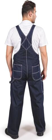 وزرة الدنيم المريحة للرجال - Workwear Dungaree مع الأشرطة القابلة للتعديل وجيوب المنفعة in Kuwait