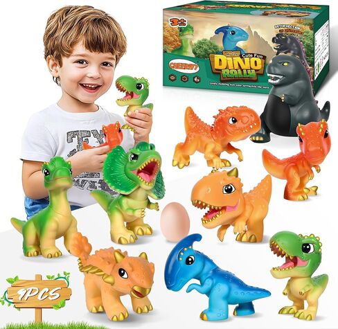 Dinosaur Toys for Kids 3-5, Plastic Dino Toy Set for Boys Age 4-7, 11 Soft Small Dinosaur Figures & 1 Egg, Series of Dinosaur Models for Toddlers Dinosaur Lovers in Saudi Arabia