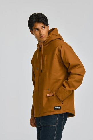 CAT Workwear Men's Caterpillar Hooded Sherpa Lined Zip Up Jacket in Kuwait