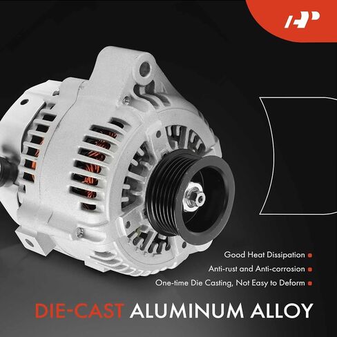 A-Premium Alternator Compatible with Lexus GS400 1998-2000, GS430 2001-2005, LS400 1998-2000, SC430 2002, SC400 1998-2000, 12V 100A 6-Groove Pulley Clockwise, Replace# 27060-50230, 27060-50240 in Saudi Arabia