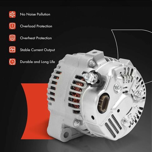 A-Premium Alternator Compatible with Lexus GS400 1998-2000, GS430 2001-2005, LS400 1998-2000, SC430 2002, SC400 1998-2000, 12V 100A 6-Groove Pulley Clockwise, Replace# 27060-50230, 27060-50240 in Saudi Arabia