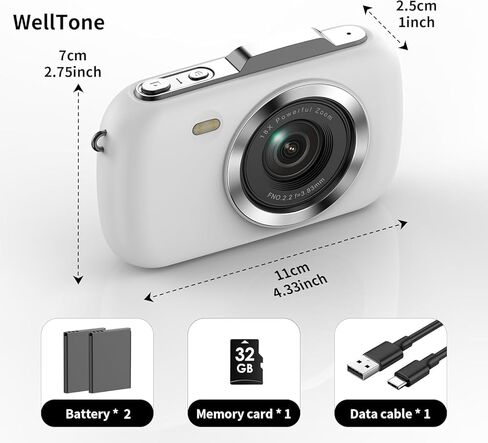 Digital Camera Kids 4K Video 64MP Photography Camera, Compact 18X Zoom Point and Shoot Camera, Autofocus Vlogging Mini Camera, 2.8'' Screen Camera with Flash for Teens Boys Girls Outdoor Travel in Kuwait
