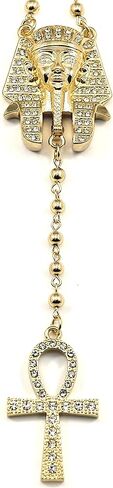 Gwood Pharaoh مع معلقات Ankh Rosary قلادة طويلة 31 بوصة in Kuwait