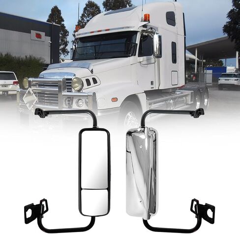 مرآة الباب تناسب 2007 Freightliner Century 1996-2017 مرآة الجانب الشاحنات مع تسخين الطاقة (Chrome (Silver) ، يسار) in Kuwait