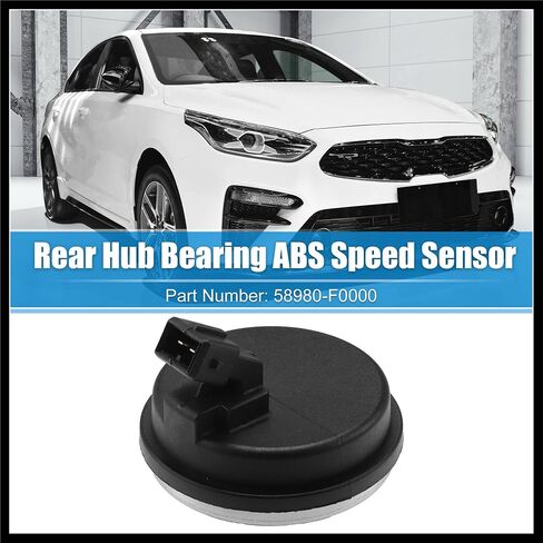 مستشعر سرعة ABS المحمول الخلفي لـ Hyundai Veloster Elantra GT لـ Kia Forte 2019-2023 No. 58980F0000 المحور الخلفي عجلة ABS SPEED CAP الخلفية اليسرى اليمين الأسود in Saudi Arabia