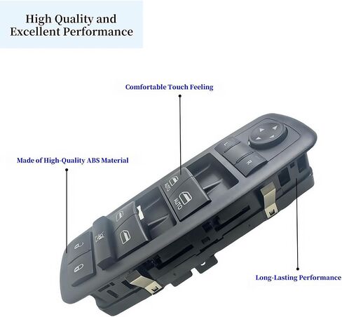 68139805AB Master Power Window Switch متوافق مع 2011-2020 Chrysler 300 2015-2017 Chrysler 200 2011-2019 Dodge Charger 2016-2022 RAM 1500 2500 3500 استبدال 56046823 سائق سائق in Saudi Arabia