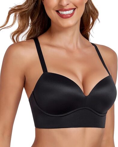 Lemorosy Women's Push Up Wireless Bra Multiway Convertible Plunge v Brassiere No Underwire Pated Most Most Moxt in Kuwait