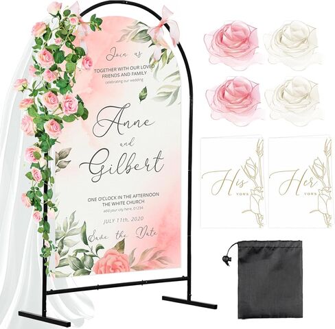 Wedding Welcome Sign Stand, 57x31x15 Easel Stand for Sign with Leather Straps, Flower Vine, Vow Card, Welcome to Our Wedding Sign Stand Holder, Heavy Duty Floor Stand Easel for Wedding Birthday Party in Saudi Arabia