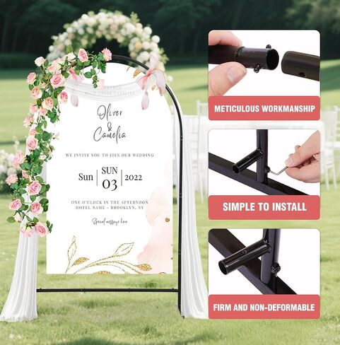 Wedding Welcome Sign Stand, 57x31x15 Easel Stand for Sign with Leather Straps, Flower Vine, Vow Card, Welcome to Our Wedding Sign Stand Holder, Heavy Duty Floor Stand Easel for Wedding Birthday Party in Saudi Arabia