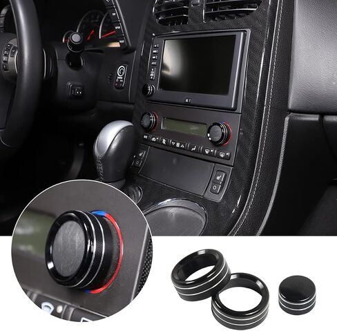PIUGILH Air Conditioner Volume Tune Knob Cover Fit for Corvette C6 2007-2013 Interior Accessories,Aluminum Center Console AC Switch Knob Cover,3PCS in Saudi Arabia