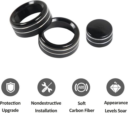 PIUGILH Air Conditioner Volume Tune Knob Cover Fit for Corvette C6 2007-2013 Interior Accessories,Aluminum Center Console AC Switch Knob Cover,3PCS in Saudi Arabia