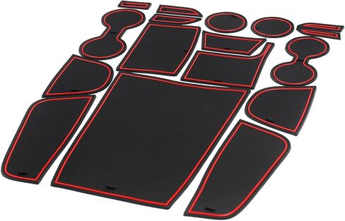 الحصير الجيب لبطانة القطع للبطانة لنيسان روغ 2021-2024 2025 الملحقات الداخلية غير الانزلاق حامل كأس الغبار ، حصير بطانة وحدة التحكم المركزية ، بطانات جيب الأبواب 17 مساءً in Kuwait