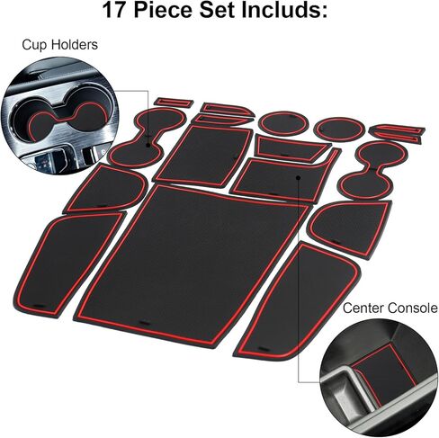 الحصير الجيب لبطانة القطع للبطانة لنيسان روغ 2021-2024 2025 الملحقات الداخلية غير الانزلاق حامل كأس الغبار ، حصير بطانة وحدة التحكم المركزية ، بطانات جيب الأبواب 17 مساءً in Kuwait
