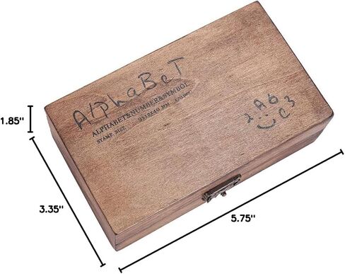 YPSelected Set of 70pcs Vintage Style Wooden Rubber Alphabet Letters Number Symbol Stamps (Regular Script) in Kuwait