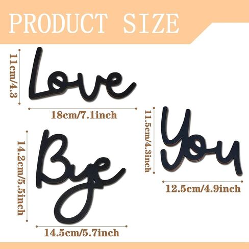 Love You Wye Modern Wooden Sign Wall Art (Black) - ديكور نصفي أنيق للمنزل والمدخل | فوق الباب توبيبر وتزيين المنزل | رائع لحفلات الزفاف والاحتفالات ، عيد الميلاد ، عيد الحب ، عيد الشكر in Saudi Arabia