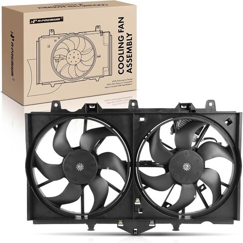 A-Premium Engine Radiator Cooling Fan Assembly Compatible with Select Infiniti Models - Q50 2014 2015 2016 2017 2018, 3.5L 3.7L - Replace# 214814GA0A in Saudi Arabia