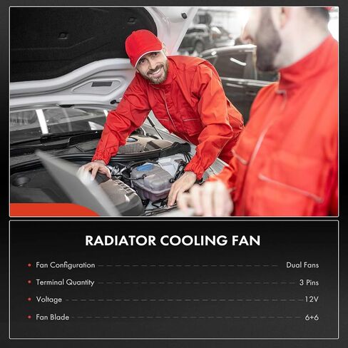 A-Premium Engine Radiator Cooling Fan Assembly Compatible with Select Infiniti Models - Q50 2014 2015 2016 2017 2018, 3.5L 3.7L - Replace# 214814GA0A in Saudi Arabia