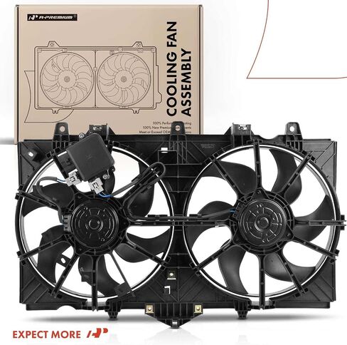 A-Premium Engine Radiator Cooling Fan Assembly Compatible with Select Infiniti Models - Q50 2014 2015 2016 2017 2018, 3.5L 3.7L - Replace# 214814GA0A in Saudi Arabia