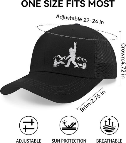 Bigfoot Trucker Hat للرجال ، هدايا Big Foot Sasquatch ، Sasquatch Baseball Cap القابلة للتعديل. in Saudi Arabia
