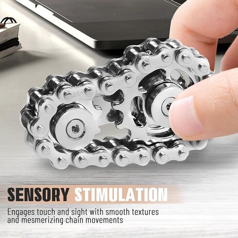 Fidget Toys for Adults Metal Fidget Bike Chain Assemble Fidgets Spinners Toy for Teens Cool Gadgets Desk Office Gift Anxiety Relief Items Stress Tool Sensory Stim Toy for Autism ADHD in Saudi Arabia