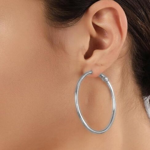 14K Gold Plated 925 Sterling Silver Posts large Hoop Earrings for Women, Hypoallergenic Big Hoop Earrings Lightweight Jewelry for Women 30/40/50/60/70MM in Kuwait