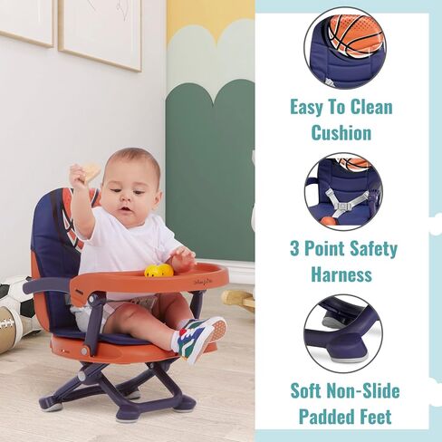 Dream on Me Munch n Go Booster Seat لطاولة الطعام ، ومقعد معزز سفر سفر خفيف الوزن ، و 3 في 1 ، وأربعة مستويات ، وإزالة الصينية السهلة in Saudi Arabia