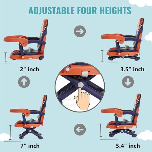 Dream on Me Munch n Go Booster Seat لطاولة الطعام ، ومقعد معزز سفر سفر خفيف الوزن ، و 3 في 1 ، وأربعة مستويات ، وإزالة الصينية السهلة in Saudi Arabia