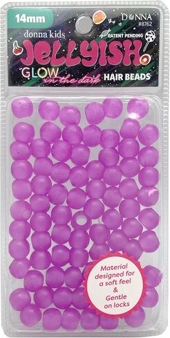 DONNA Kids Glow in The Dark Hair Beads – Squishy, Jellyish Twist 14MM Rubber Beads, Silicone Feeling, Hair Accessories for Kids, Beads Jewelry Making Kit DIY Hair Braiding, ASSORT Color 1PC in Kuwait